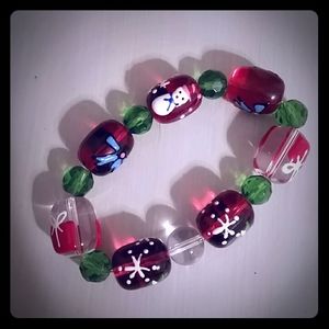 Christmas Glass Bead Bracelet